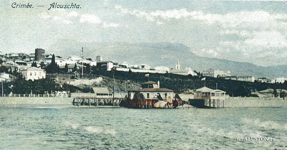 Панорама Алушты с моря. XIX век.